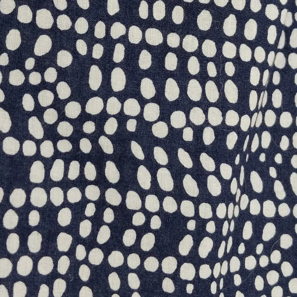 J.Crew Navy V-Neck Geometric Lightweight 3/4 Sleeve Blouse Women Size L